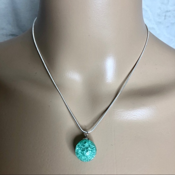 Boutique Jewelry - Green Crystal Ball Necklace